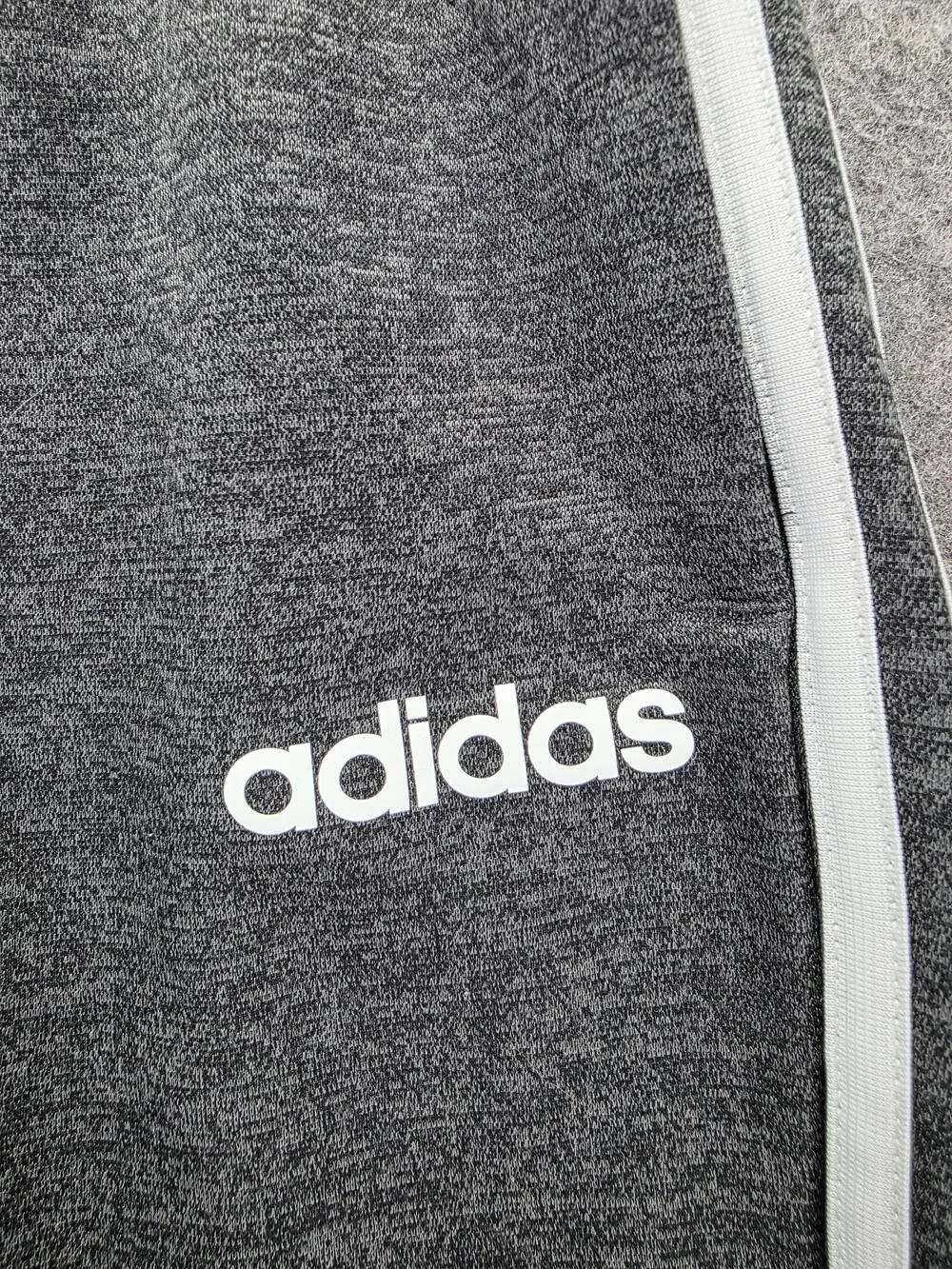 Adidas Pants Mens L Gray Jogger Fleece Elastic Waist Stretch Side Stripe Pockets